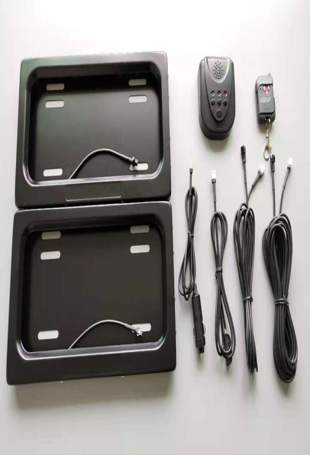 

2018 USA Metal AutoCar Remote Control Licence Plate Holder Privacy Cover Stealth Hidden License Plate Frame 315170258mm8762412