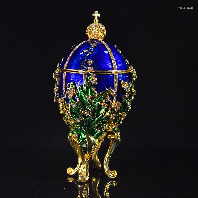 

Jewelry Pouches Qifu Craft Cross Easter Egg Shape Metal Box