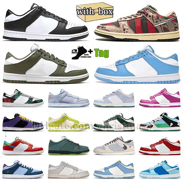 

With Box low running Shoes panda unc Triple Pink Medium Olive Freddy Krueger Midnight NavyTartan Plaid purple Lobster Multi Camo, D19 36-47 fog grey