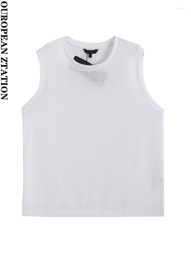 

Women' Tanks PAILETE Women 2023 Fashion Fitted Basic Cropped Knit Tank Tops Vintage O Neck Sleeveless Female Camis Mujer, Picture color