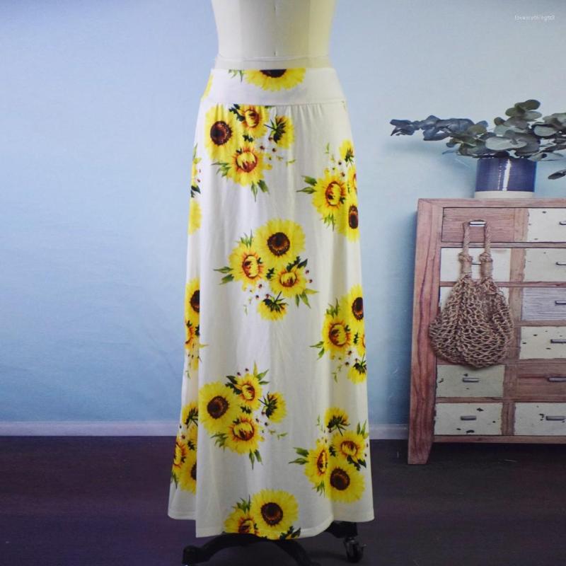 

Skirts Two Piece Dress Women Sunflower Print Summer Mini Fashion Knotted Short Sleeve Tunic Tops Casual Party Beach Suits, White