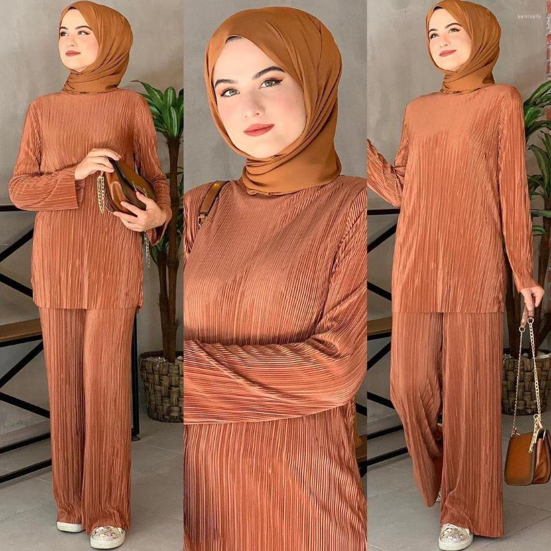 

Ethnic Clothing Eid Mubarek Abaya Turkey Hijab Two Piece Muslim Sets Dress Caftan Kaftans Islamic Abayas For Women Musulman Ensembles