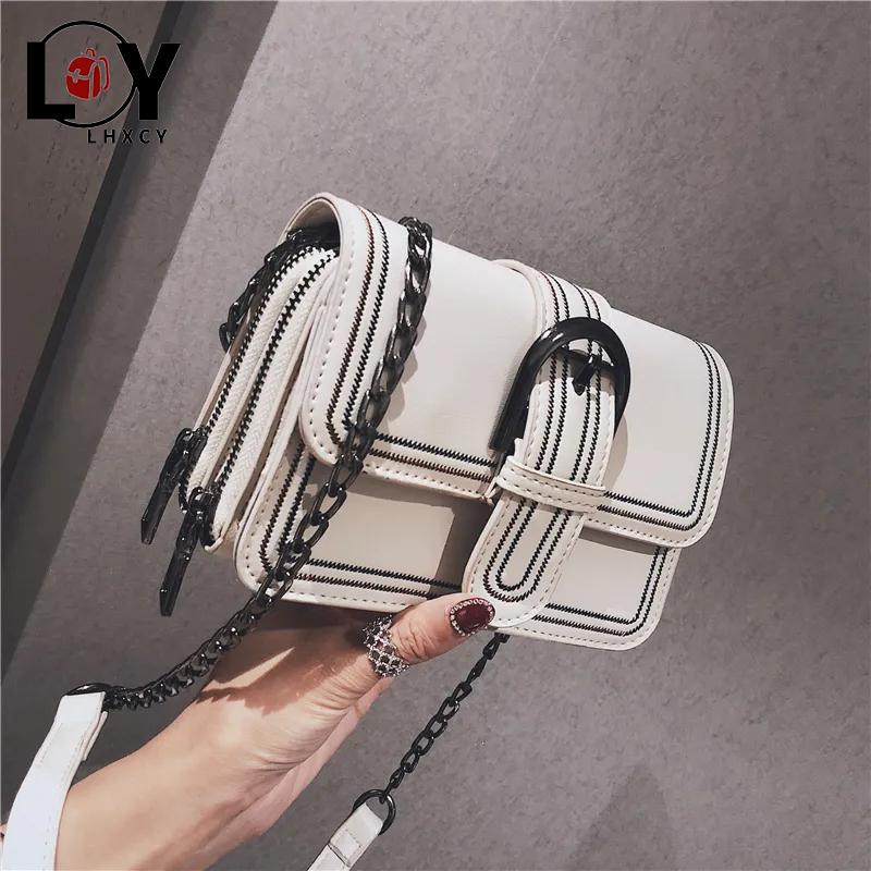 

Evening Bags LHXCY High Quality Clamshell Pu Leather White Crossbody Casual Chain Clutch Shoulder Capacity Purses And Handbags