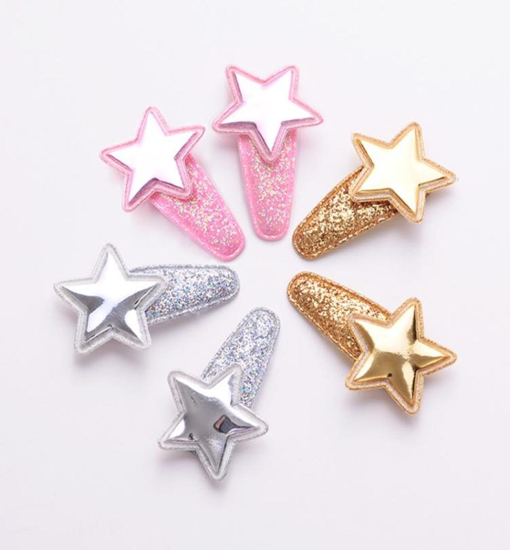 

Old Cobbler ETS001 Hair Accessories Baby Clip Fivepointed Star Flash Powder Plastic Spraying Color Droplet Shape Candy Girl2934251, Pink