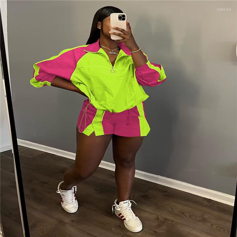 

Women' Tracksuits Ladies Spring And Autumn Long Sleeve Zipper Half-open Collar Is A Street Sports Shorts Suit With Loose Temperament, Black