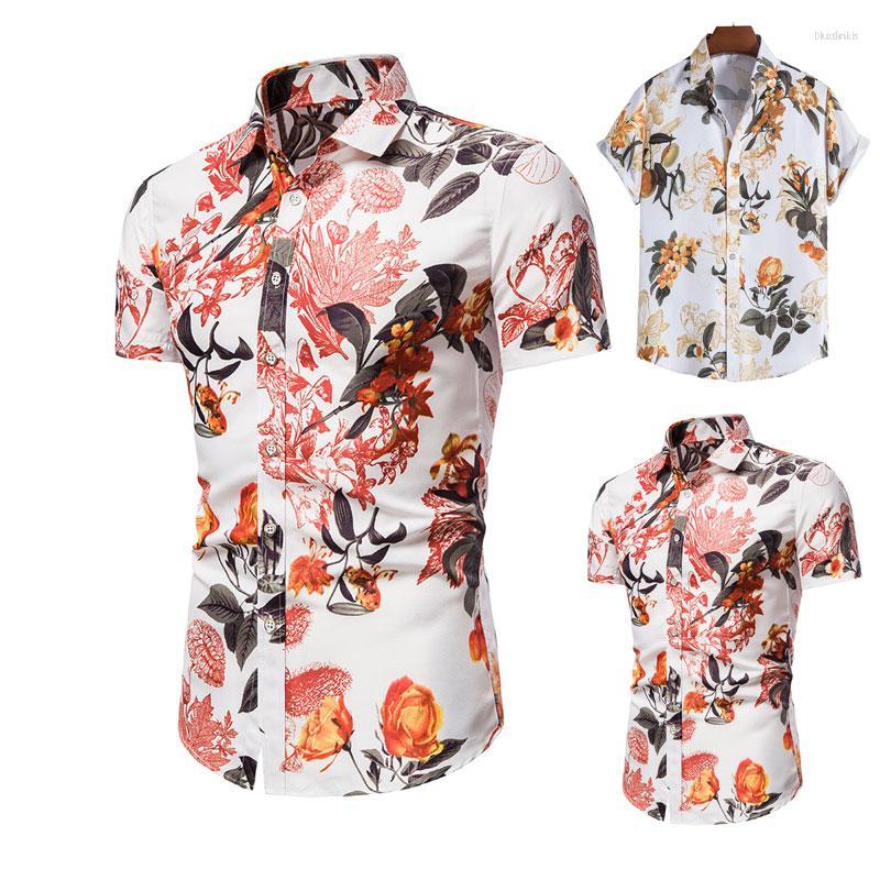 

Men's Casual Shirts Men's Summer Men Hawaiian Beach Shirt 2023 Short Sleeve Floral Mens Holiday Vacation Clothing Camisas Slim Fit US, Nfz96black