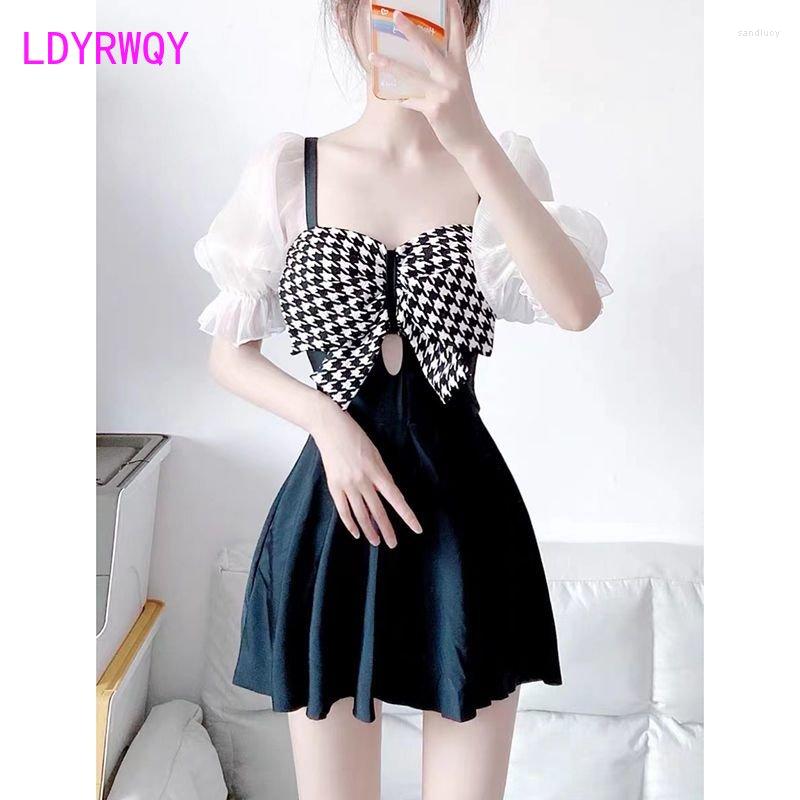 

Women' Swimwear Swimsuit Summer One Piece Conservative Small Chest Gathers To Cover The Belly Slim Spring Cute Bikini, Black