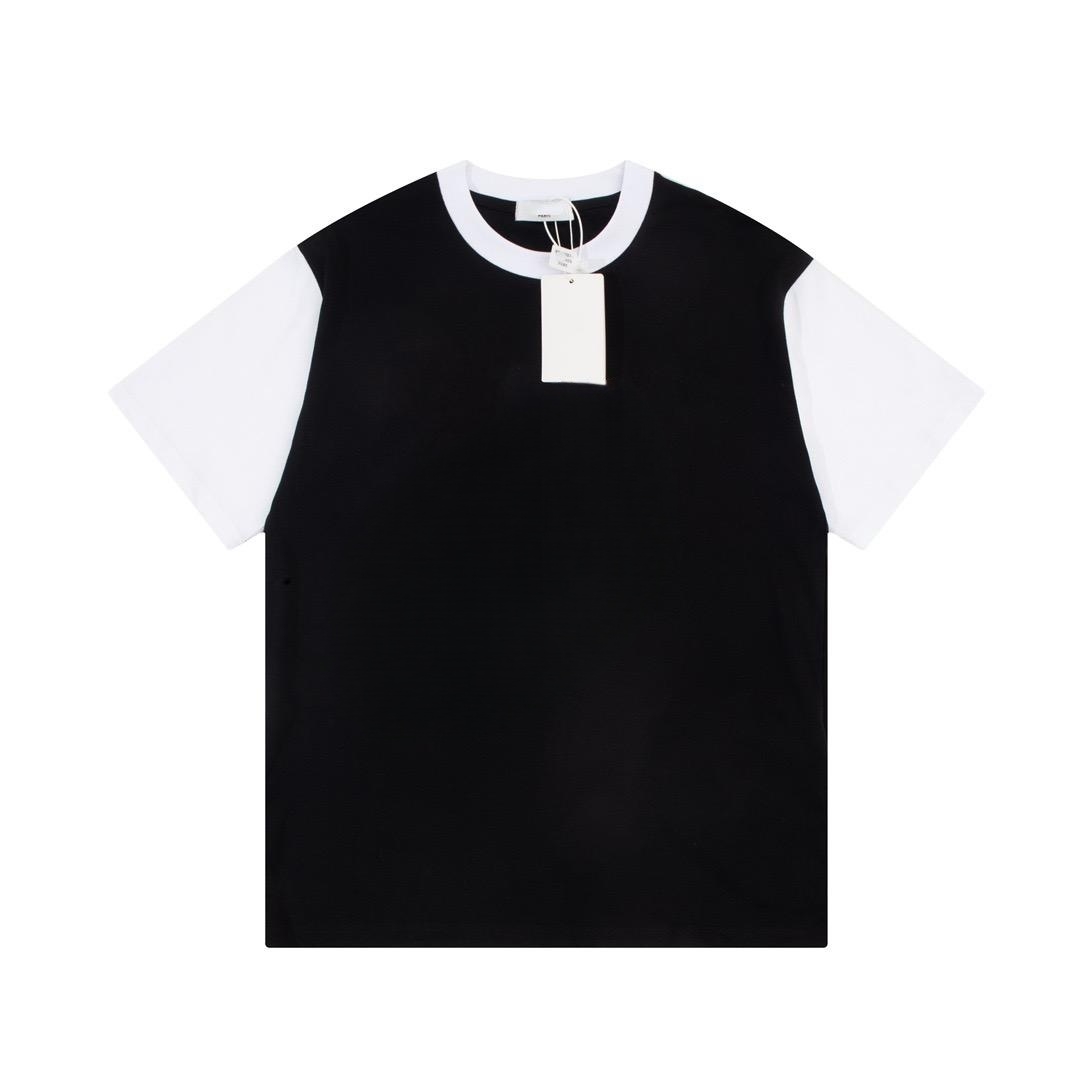 

2023 new arrivals fringed t-shirt in cotton jersey black/white