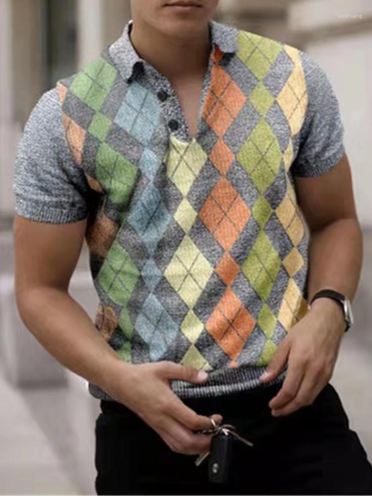 

Men's Polos Summer Vintage Men Polo Shirt 3D Printed Shirts Casual Short Sleeve Turn-down Collar Fashion Tees With Button, Print15