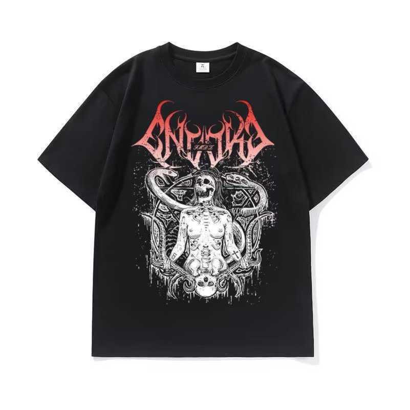 

Original design of European and American high street short sleeved vintage dark high street explosion street print hiphop American T-shirt for men stussys, T554