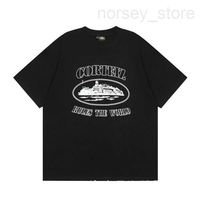 

Cortez Demon Island Classic Small Boat Letter Print Loose Casual Round Neck Couple Short Sleeve T-shirt Trend 4 GFEE, White green print