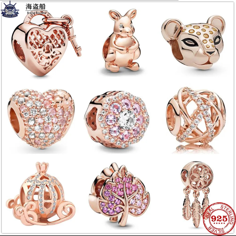 

For pandora charms authentic 925 silver beads Dreamcatcher Pendant Charm Rose Gold Bead