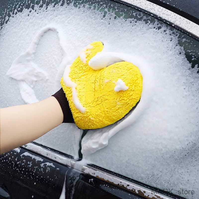 

Glove Car Washing Gloves Soft Microfiber Coral Strong Water Absorption Car Body Cleaning Glove Auto Clean Supplies R230629