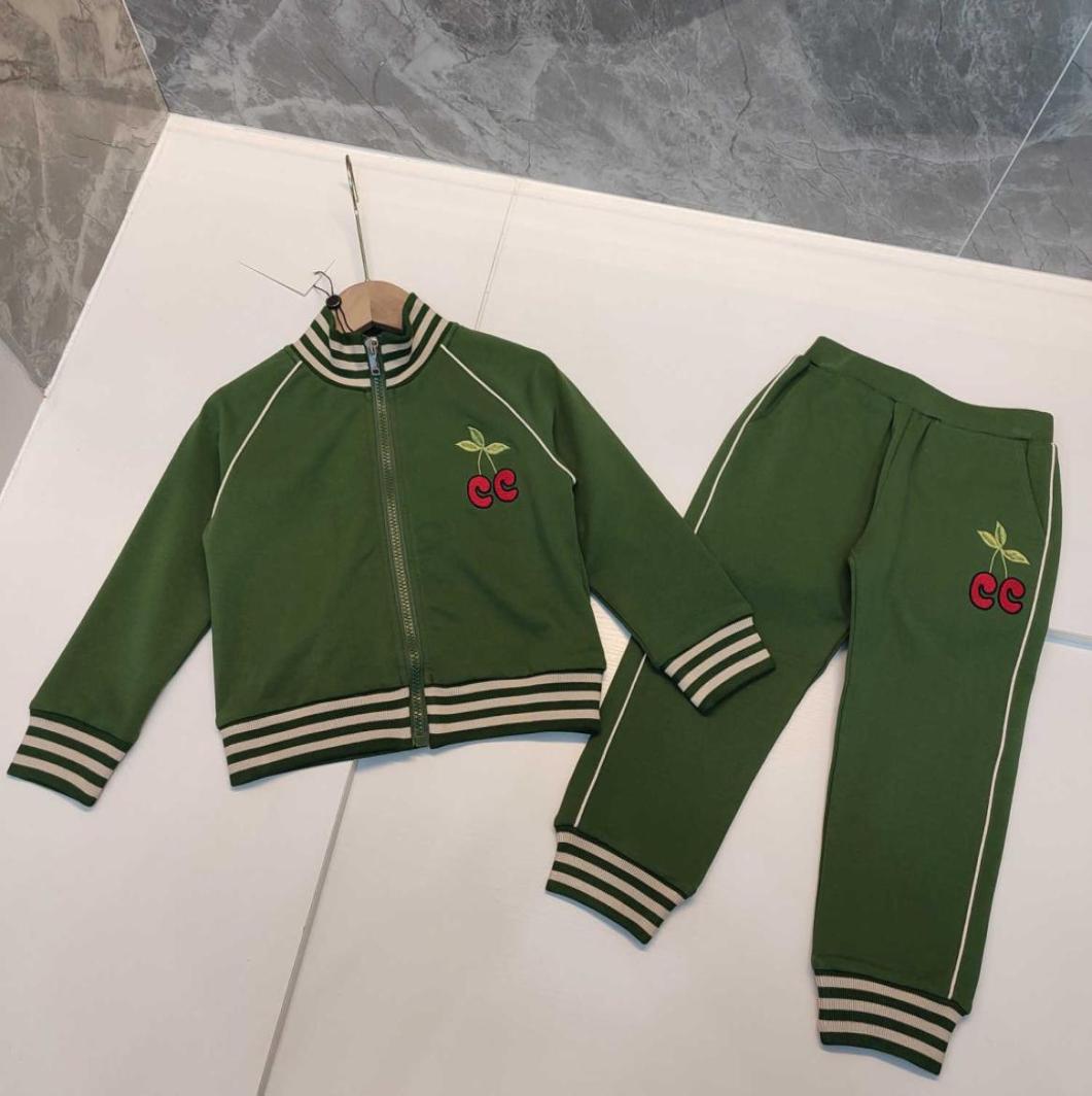 

designer kids green jackets trousers sets childrens autumn round neck tracksuit clothing long sleeve trousers set girls sports we2579736, Lotus color