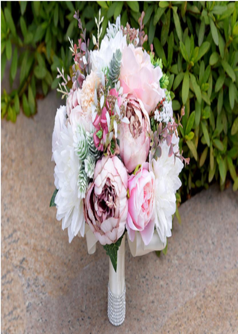

European Peony Flowers Bridal Bouquets Silk Flowers Handmade Bridesmaid Holding Flowers 2019 Manual Bouquet Home Decoration5610794