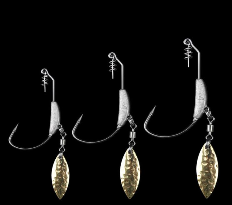 

With Lead Sinker Fishing Hook Gold Silver Spoons Tackle Accessories Wide Belly Soft Worm Lure Single Hook8705691