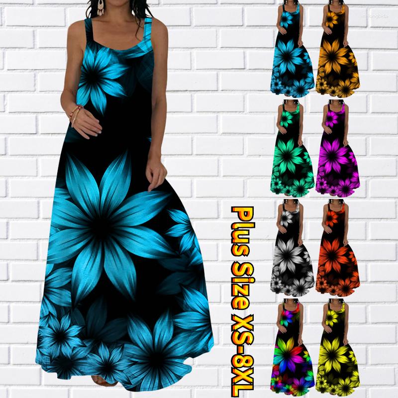

Casual Dresses 2023 Floor-length Skirt Sleeveless Dress Skir Summer Strapless Design Printed Sexy, 24602green