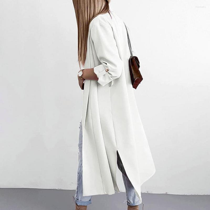 

Women' Trench Coats Open Stitch Chic Mid-calf Length Winter Jacket Warm Split For Shopping, Light purple
