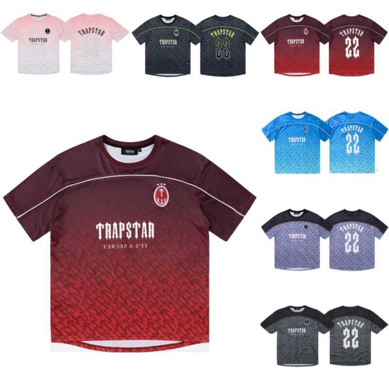 

Mens Trapstar T-shirts Football Jersey Logo No.22 Printed Short Sleeved Breathable Hip Hop Streetwaer 3whw, Purple