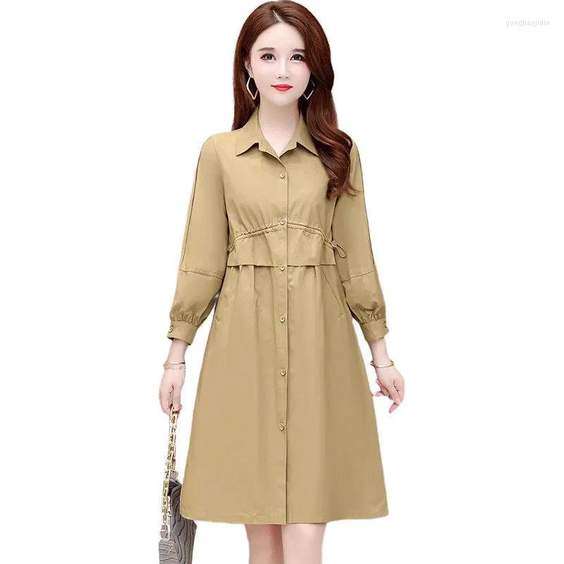 

Women's Trench Coats Women Coat 2023 Female High-end Mid-length Windbreaker Ladies Loose Overcoat Spring Lining 4XL, Khaki