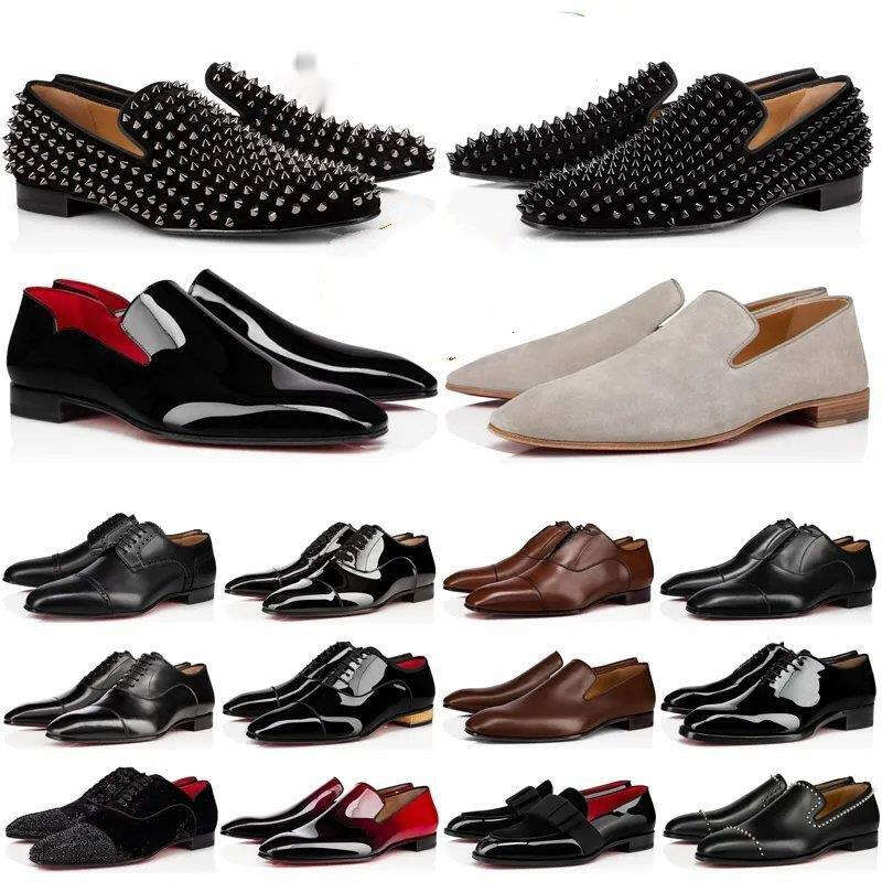 

2023 Men's Dress Shoes Sneakers Suede patent Leather Rivet Slippery Men's Business Party Sneakers Loafers Wedding dress shoes, #20