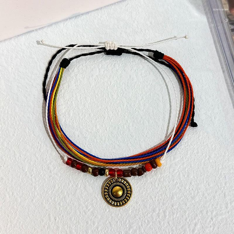 

Anklets Beach Footwear Retro Ethnic Style Handwoven Bead Feet Chain Simple Jewelry