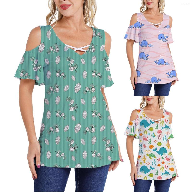 

Women's T Shirts Ladies Comfortable Cool Casual Loose Thin Strapless V Neck Large Size Shirt, White