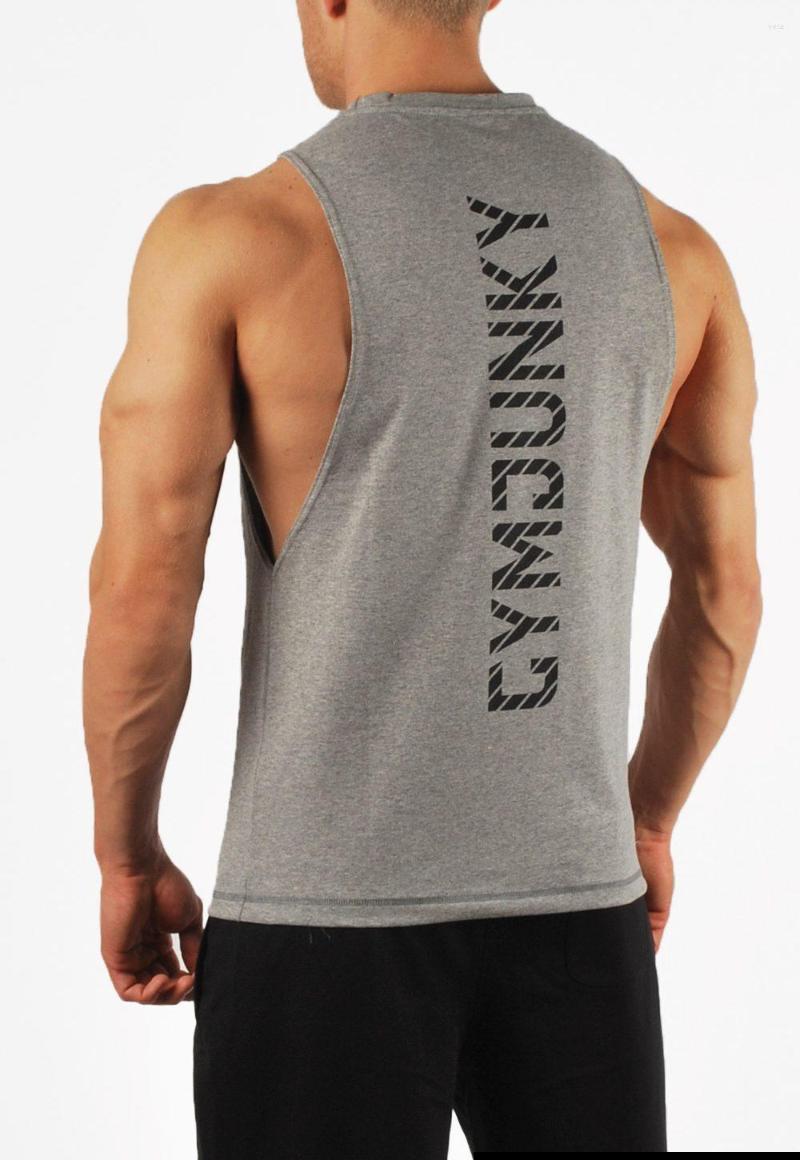 

Men's Tank Tops 2023 Brand Gyms Clothing Fitness Men Top With Hooded Mens Bodybuilding Workout Men's Cotton, Gray