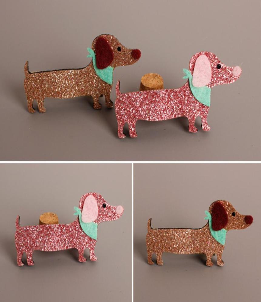 

New 20pcs Lucky Hairpins Glitter Felt Animals Khaki Pink Lovely Dog Girls Hair Bows Kids Hair Clip Prince Barrettes1876195, Red