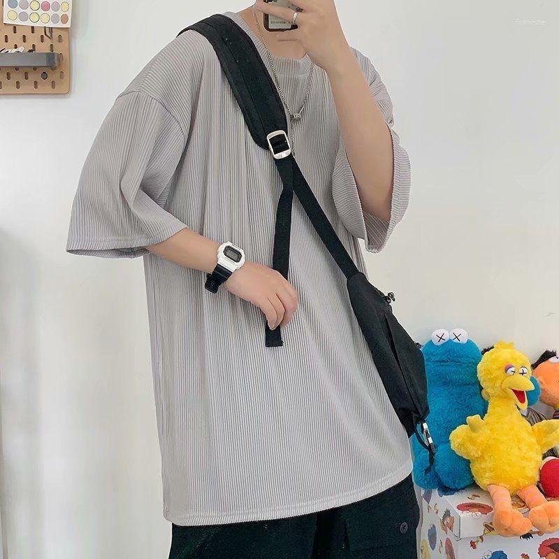 

Men's T Shirts Summer Ice Silk Solid Color T-Shirt Casual White Quick Dry O-neck Short Sleeve Harajuku High Street Comfortable Half Tee