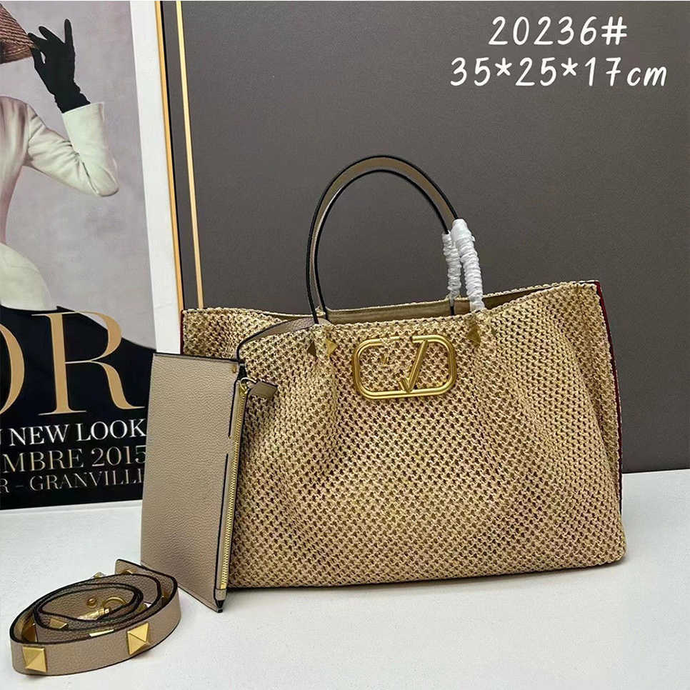 

Women Designer Valentino Bag Beach Bags W8O6 Crossbody Saddle Handbag Purse Luxury Wallet Bagpack Puff Woven Tote Leather Large Capacity Goods Handbags, Black 25cm
