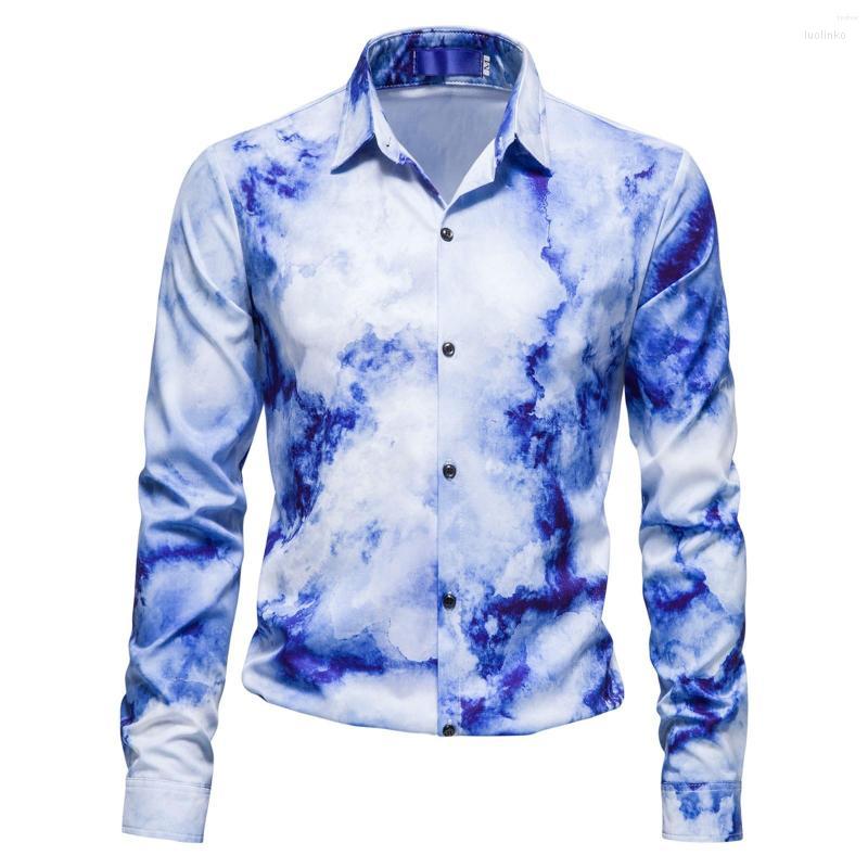 

Men' Casual Shirts Men' Polyester Lapel Men' Fall/Winter Sleeve Cotton Long Printed Shirt Loose Men, Grey