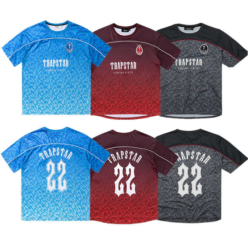 

Designer Mens Shirt Trapstar Football Jersey Summer t Shirts Couples T-shirts Women Trapstars Street Fashion Pullovers Tees Mty7, Blue