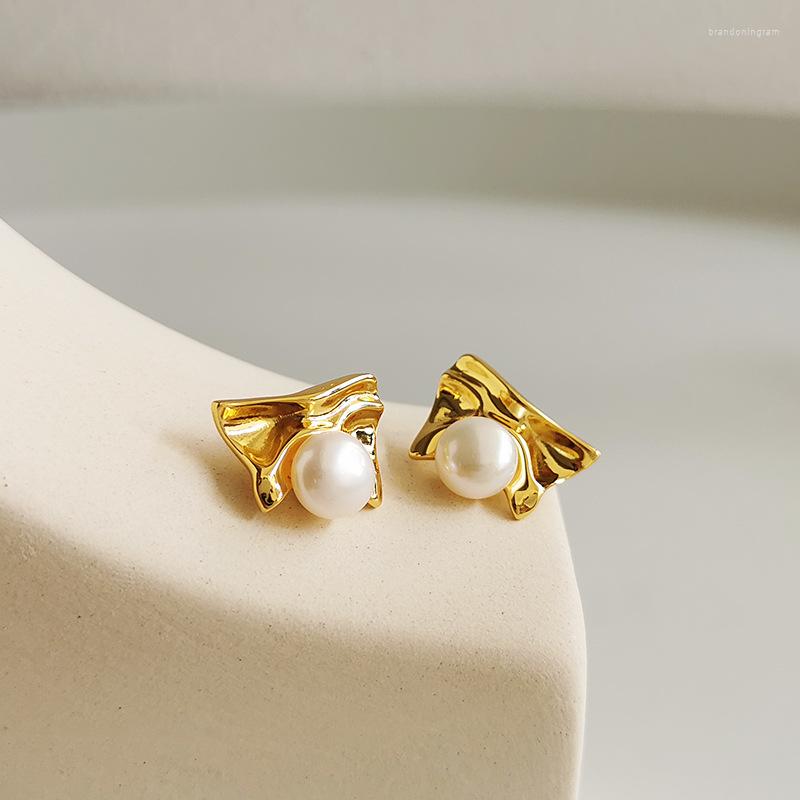 

Stud Earrings Luxury 925 Silver Sterling Vintage Baroque Pearl For Women Earring Jewelry 2023 Trend Korean Charms Design