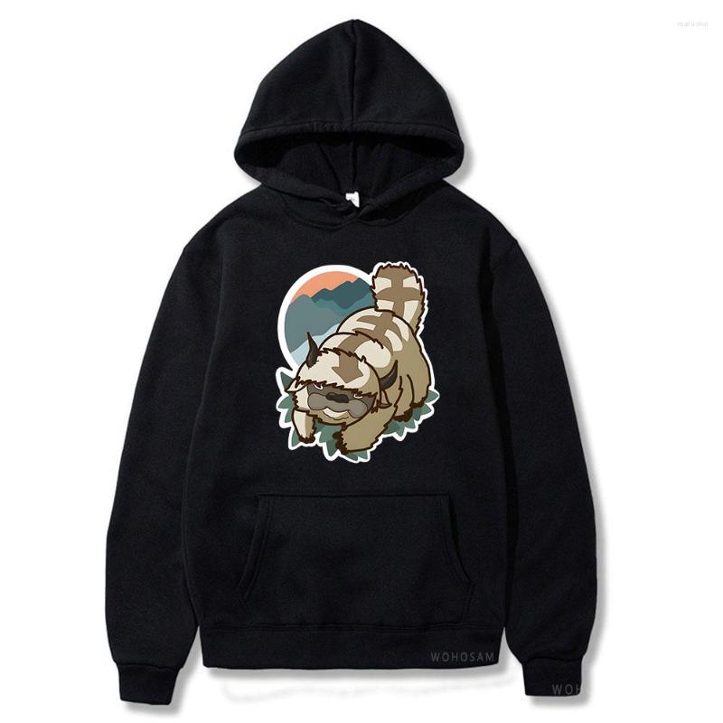 

Men's Hoodies Cute Anime Avatar Appa Manga Graphic Hoodie Men Women Vintage Hip Hop Clothes Crewneck Oversized Patchwork Sweatshirts, Yellow