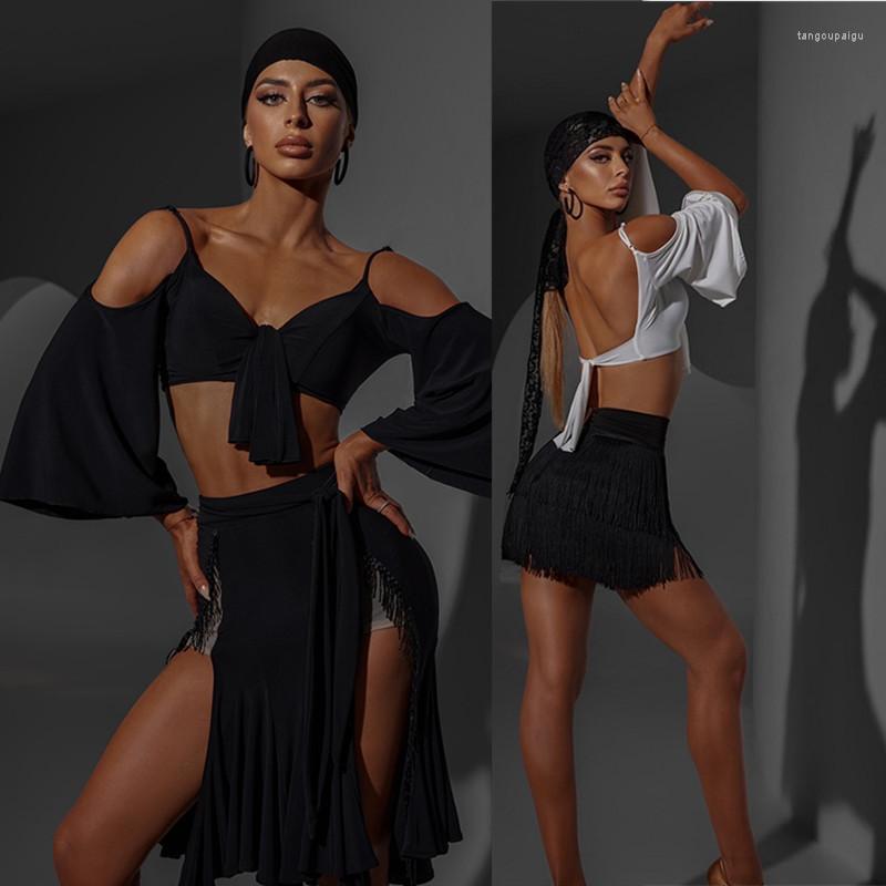 

Stage Wear Latin Dress Black Sexy Skirt Top Competition Salsa Samba Rumba 2364, Black top