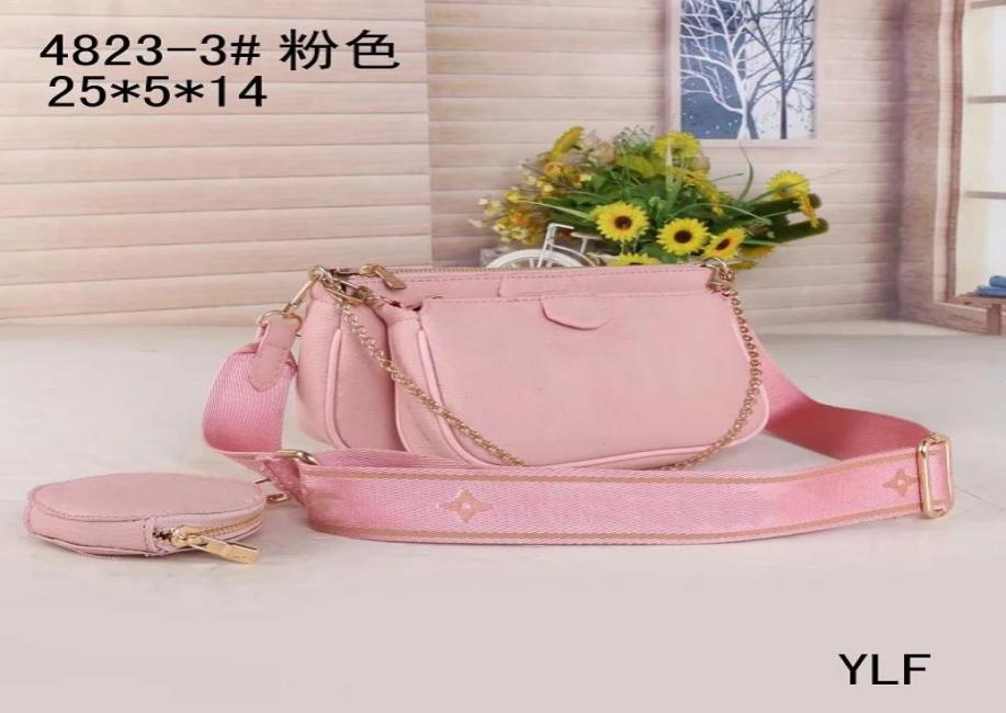 

Christmas Brand Women Favorite Day Packs 3pcs Leather Handbags Multi Accessories Purses Brown Flower Mini Pochette Cross body Bag 8476634, Blue