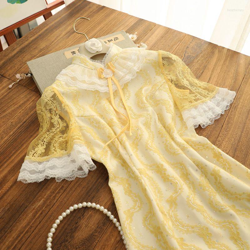 

Ethnic Clothing Noble Women Qipao Sexy Slim Lace Cheongsam Chinese Style Ladies Evening Party Dress Royal Girl Daily Qi Pao Vintage Vestidos