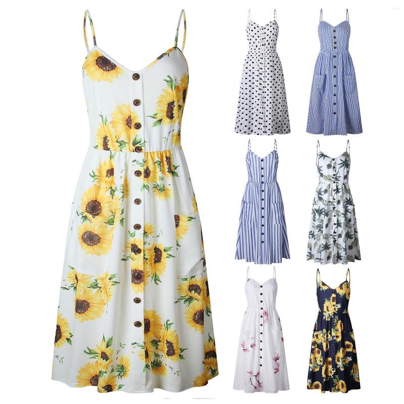 

Casual Dresses Boho Sundress For Women Summer Dress Round Neck Sleeveless Tank Lace Chiffon Long Prom Evening