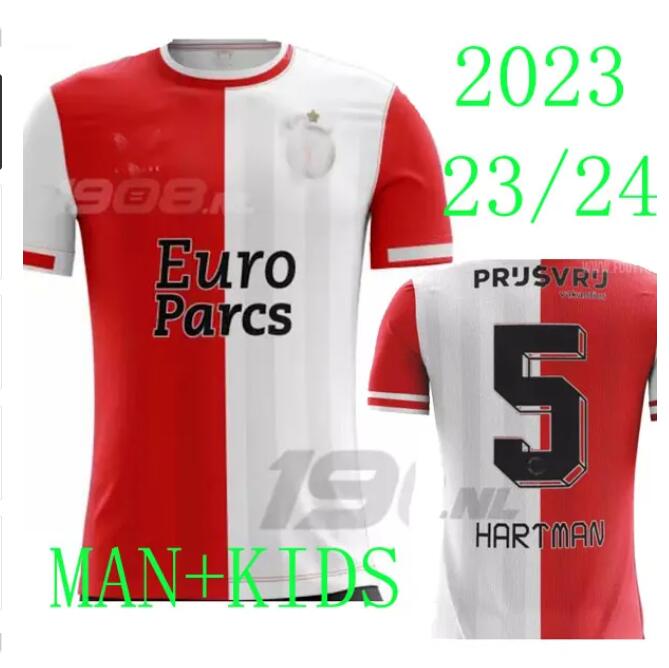 

2023 Feyenoords KOKCU Gimenez Danilo 23 24 Soccer Jerseys Home away Third TRAUNER 22 men kids football shirt KIDS