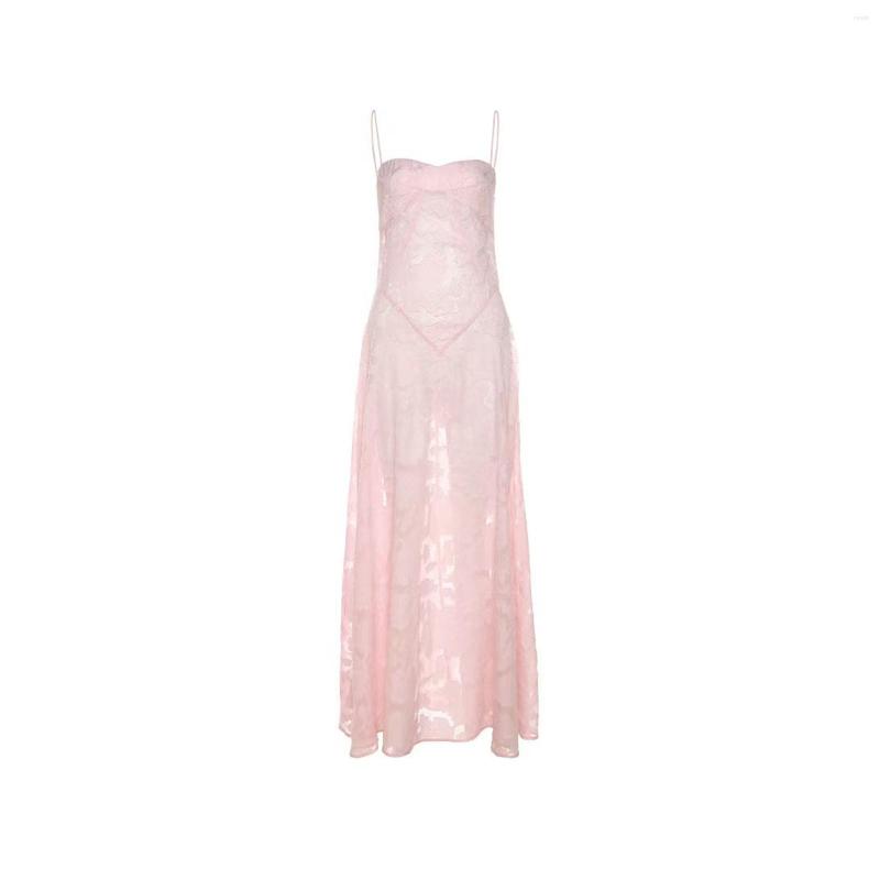 

Casual Dresses Summer Fashion Women' Sleeveless One Word Neck Fishbone Suspender Dress Floral, Pink