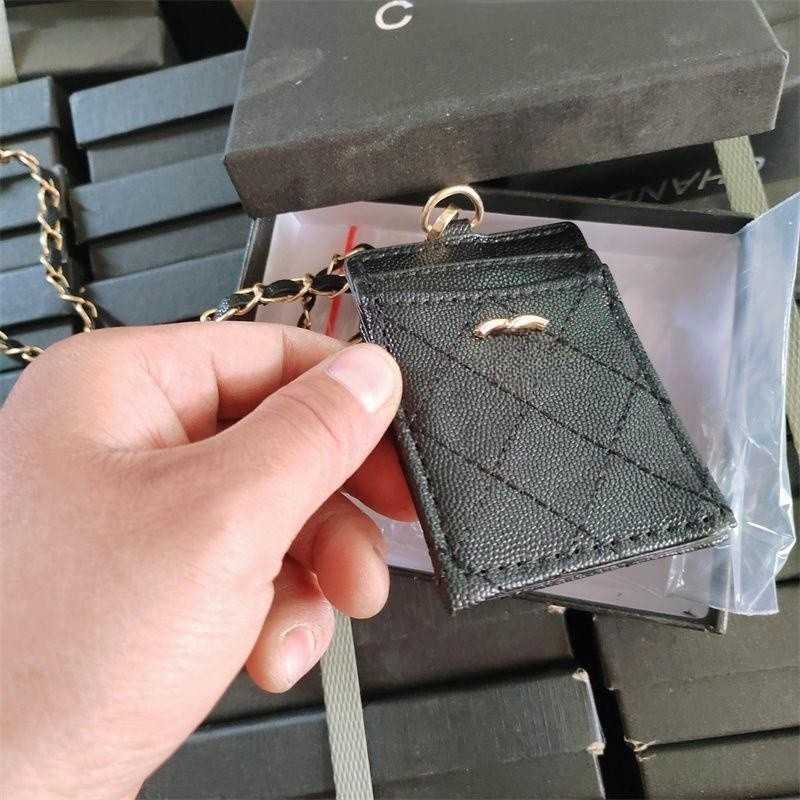 designer Handbag C Bag Chain Card Bag Light Luxury Card Clip Anti Magnetic Work Permit Hanging Neck Access Control Simple Retro Card Case X531-image-880655757