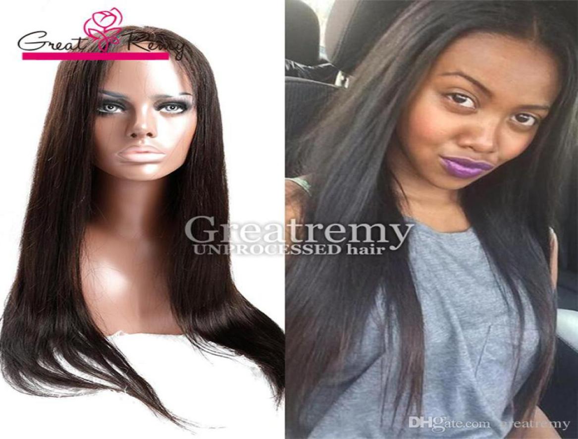 

Greatremy Adjustable Brazilian Virign Hair Lace Wigs Straight Dyeable Glueless Full Lace Wig Human Hair Customizable Lace Front Wi9006329, Natural color