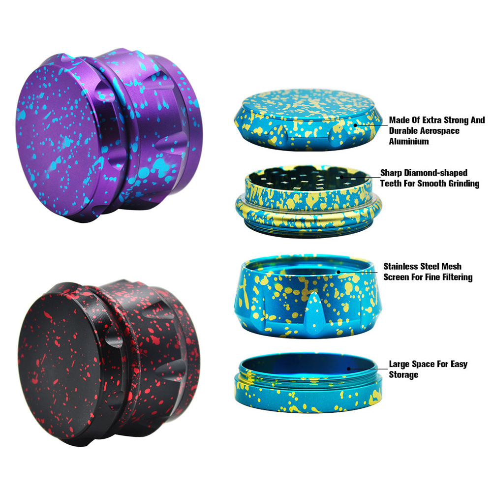 

63mm Smoking Drum Style Aircraft Aluminum Tobacco Grinder For Herb 4 Part Frosted Metal Smoking Herb Grinders Metal Smoke Pipe Accessory Gift