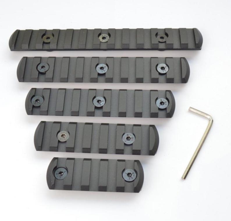 

5791113 slot CNC Aluminum PicatinyWeaver Rail Section For Key mod Handguard Rail Mount 7192110, Black