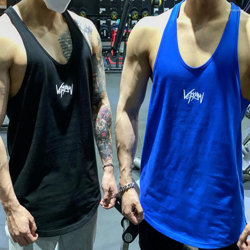 

Men's Tank Tops Summer Men's Sports Fitness Top Jogger Gym Running Training Clothing Sleeveless T-Shirt Quick Breathable Elastic Vest, Blue