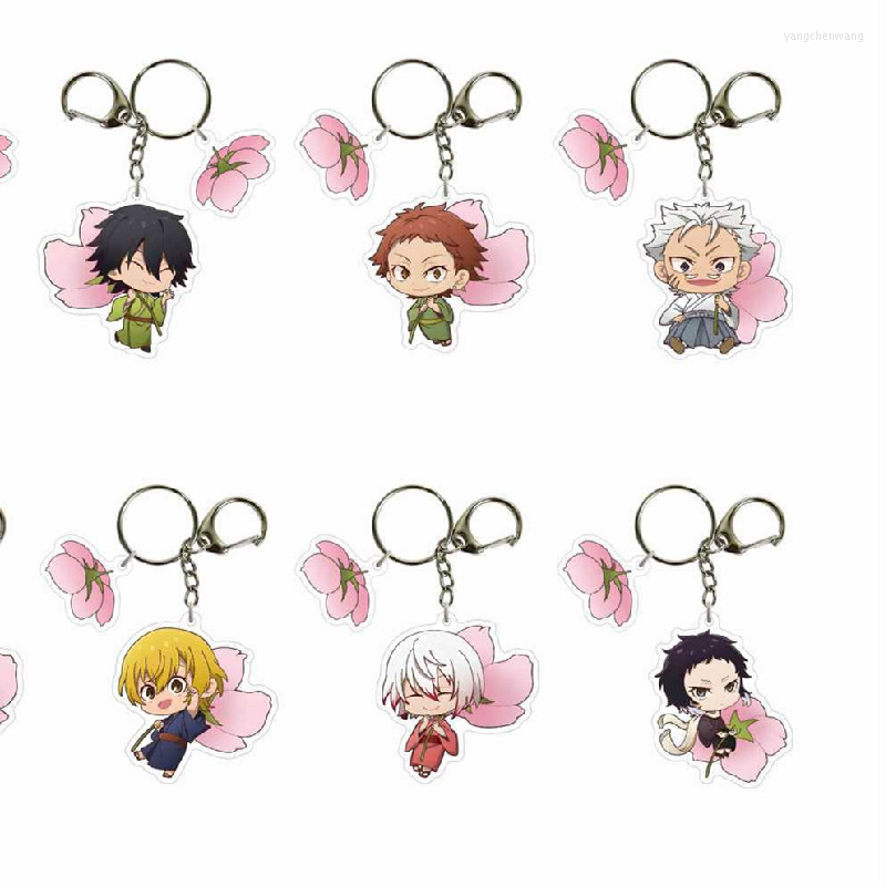 

Keychains Bungo Stray Dogs Anime KeyChain Dazai Osamu Nakahara Chuuya Men Key Chain For Women Cute Exquisite Figure Keyring Pendant Gifts