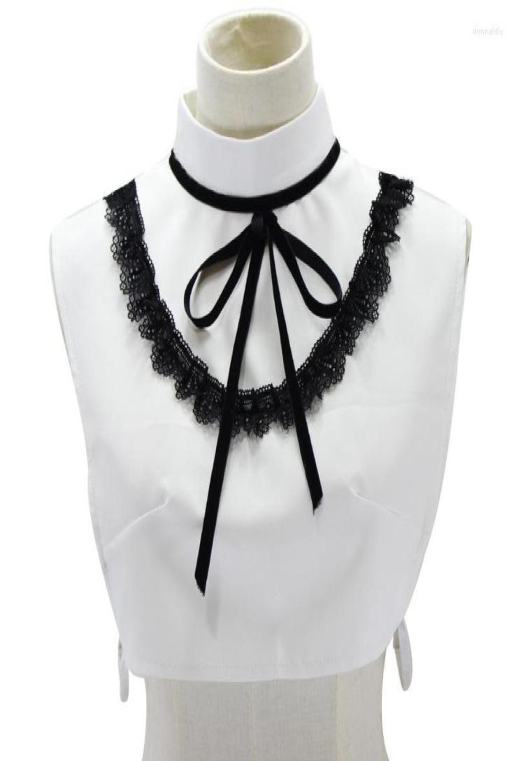 

Bow Ties 2022 Stand Fake Collar Women Autumn Sweater Half Shirt Tops Bowknots False Detachable Collars For Decor7903988