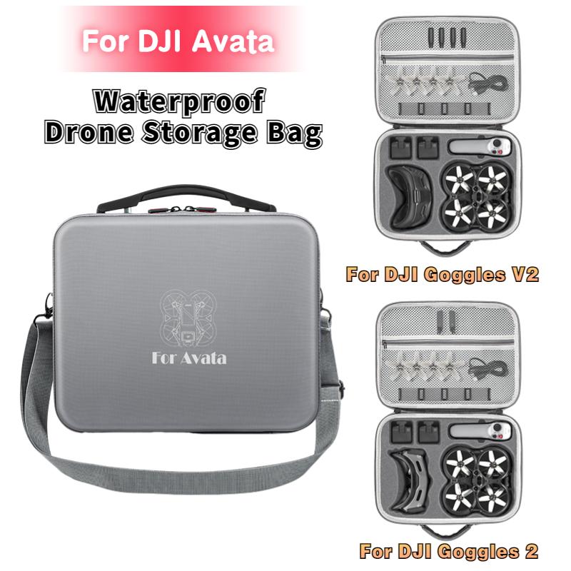 

Dresses Newest for Dji Avata Shoulder Bag Pu Carrying Case Portable Drone Handbag for Dji Fpv Flight Goggles V2 / Goggles 2 Storage Bag, Blue