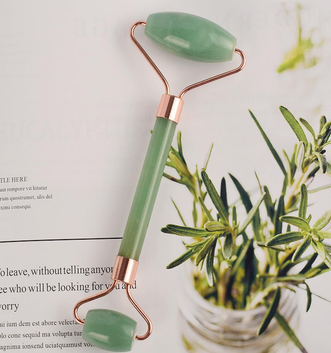 

Facial Jade Roller Natural Aventurine Face Massage Rollers Spa Acupuncture Scraping Eye Neck Health Healing Stone Beauty Body Mass6677271